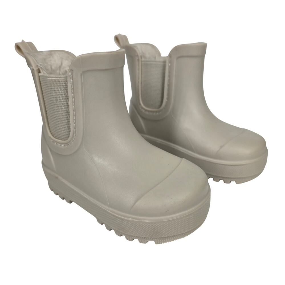 BEARPAW KIDS WINTER BOOTS – TODDLER SIZE 3 – TAN – FUR LINED – WATER‑RESISTANT